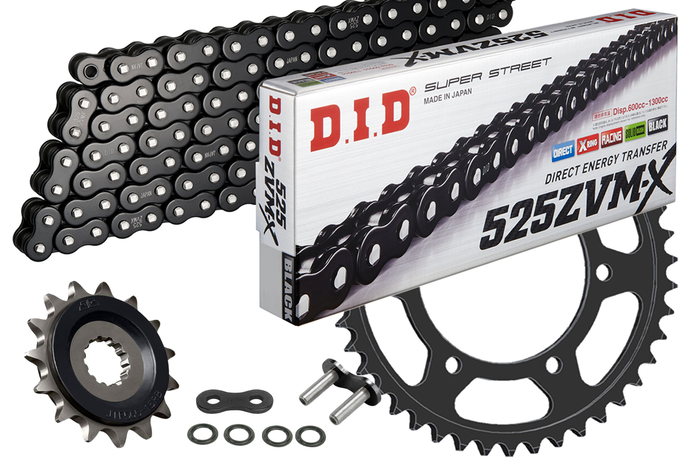 DID 525 ZVM-X2 X-ring chain kit Yamaha Tenere 700 | black (B&B DID 525 ZVM-X2 X-ring chain kit Yamaha Tenere 700 | black (B&B