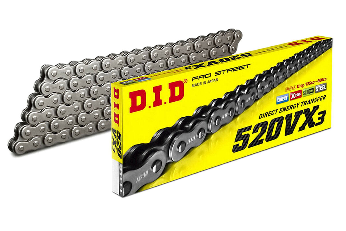 DID 520 VX3 X-Ring chain, steel colour