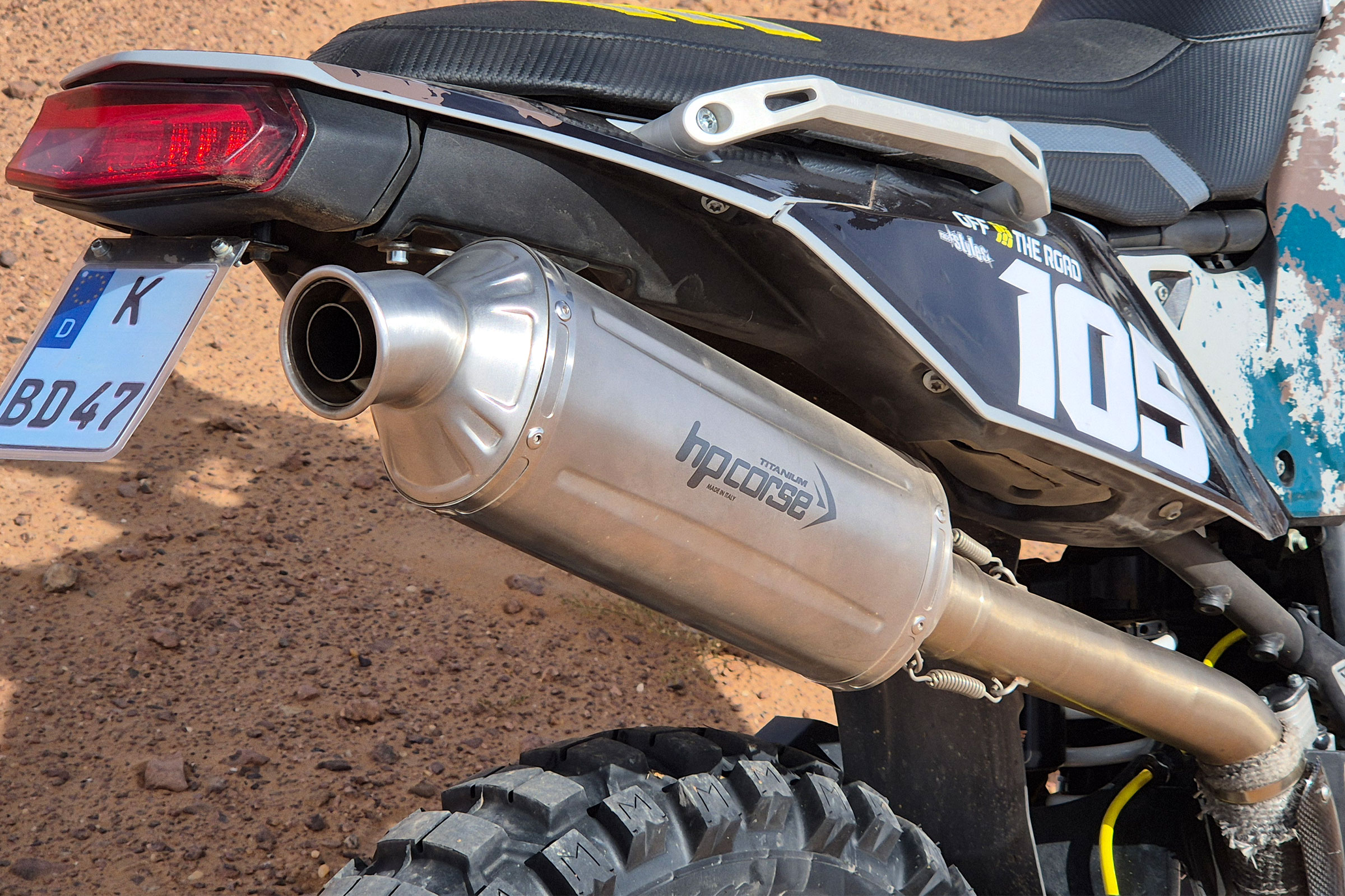 HP Corse Schalldämpfer SP-2 Titan Short HOCH silber Yamaha Tenere 700