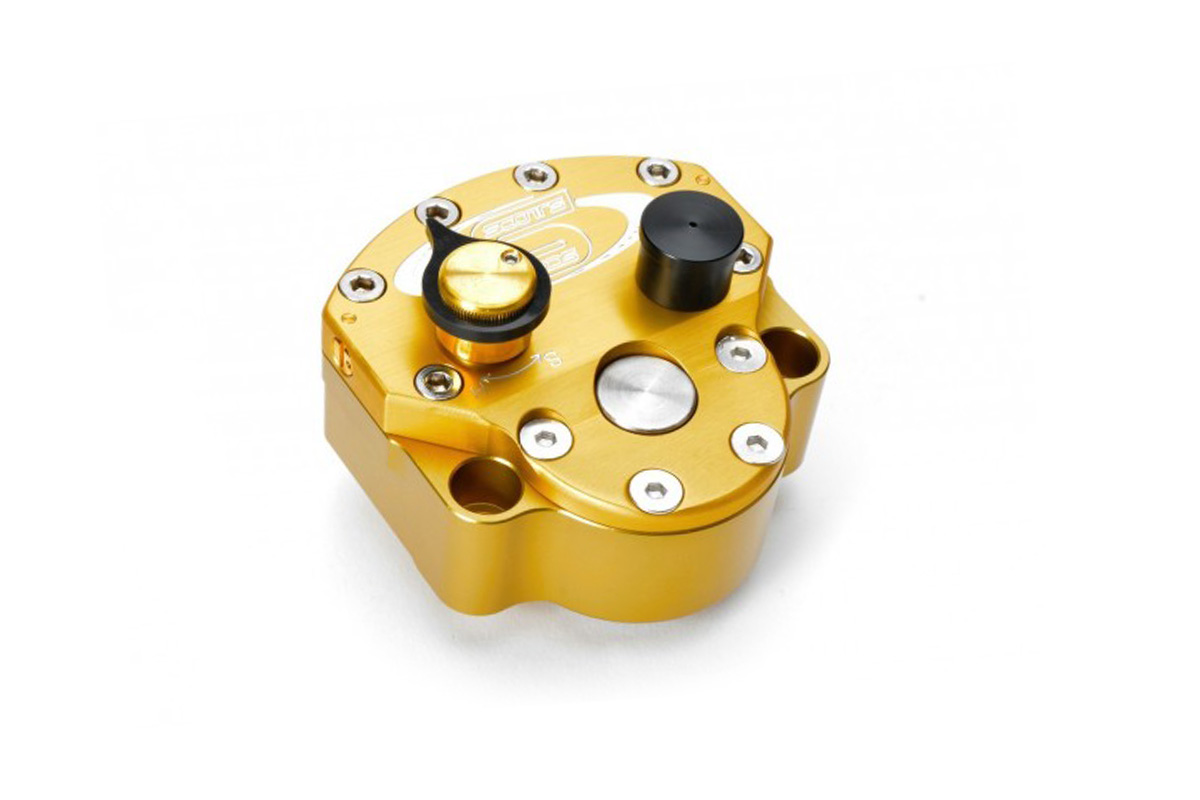 Scotts Steering Damper, off-road type, stepped arm, LKM-4032-35, -5mm, open