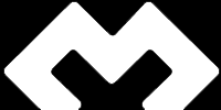 weißes Symbol, geometrisches Logo, Winkelform, schwarzer Hintergrund