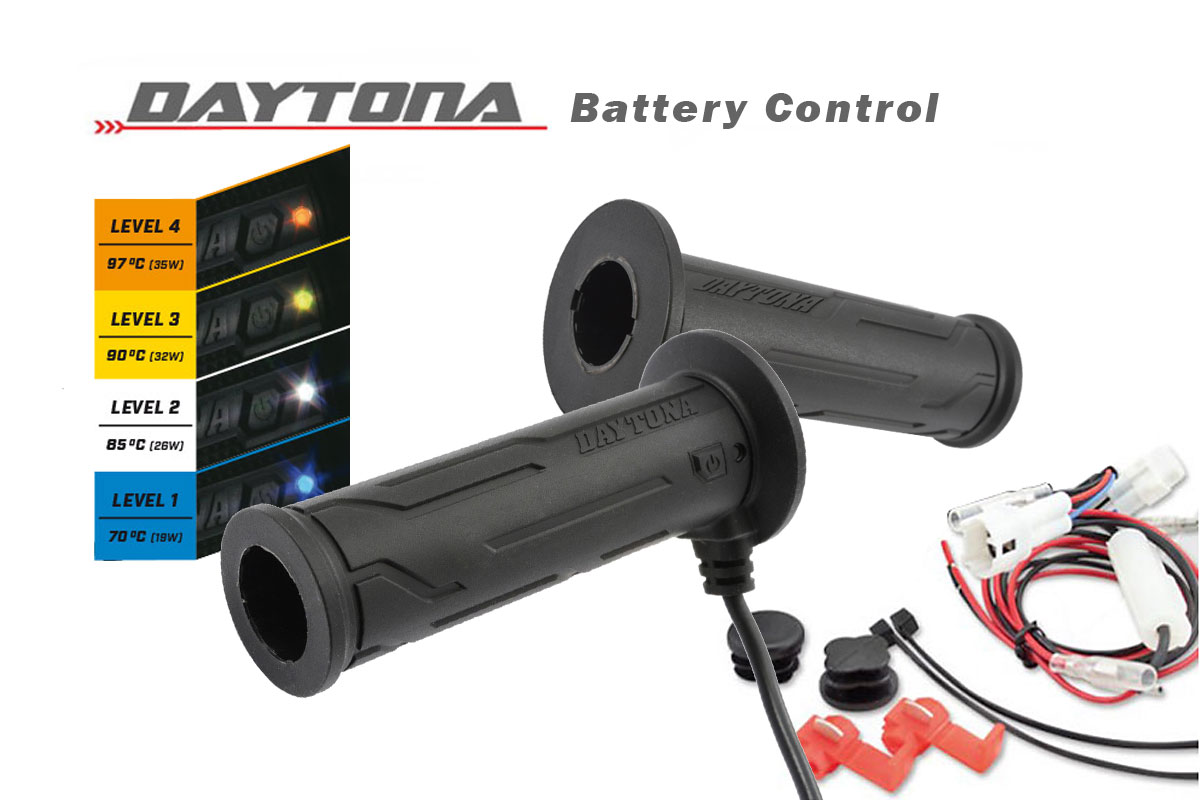 Daytona Heated grips VI with invisible switch and Battery Protection