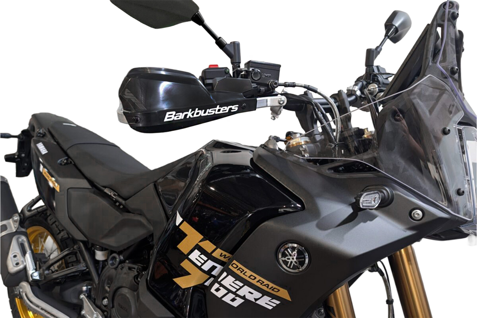 Motorrad, Handprotektoren, Windschutzscheibe, Schwarz, Goldene Dekore