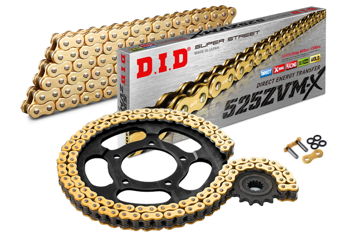 DID 525 ZVM-X2 X-ring chain kit Yamaha Tenere 700 | gold/gold (G&G