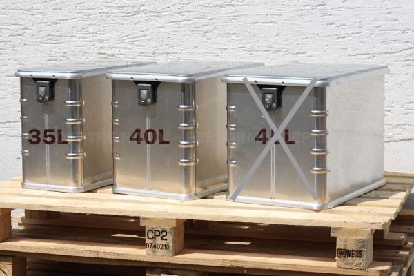 OTR Aluminiumkoffer mit Schloss, 35 Liter, 48,5 x 28 x 35 cm