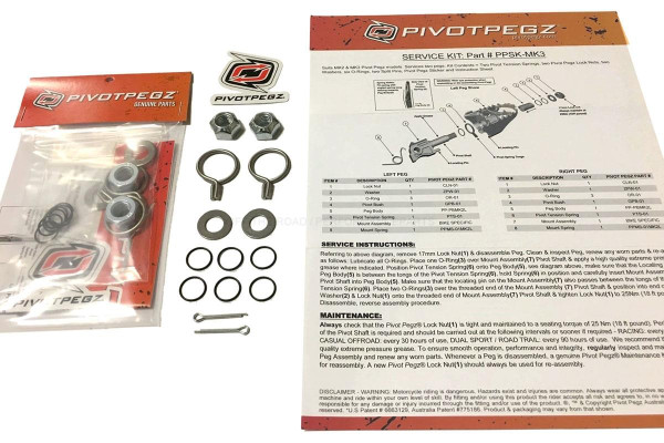 Pivot Pegz Service Kit für MK2, MK3, MK4 Pivot Pegz -  für 2 Rasten (l+r)