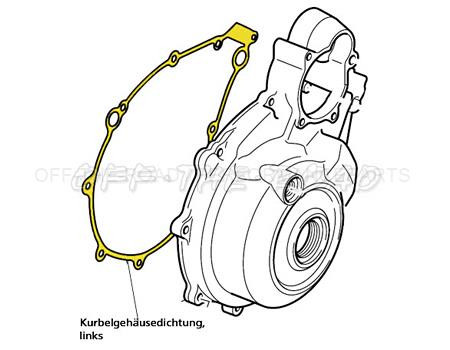 Dichtung, Kurbelgehäusedeckel, links, Yamaha XT-660R/X/Z/ZA, MT-03