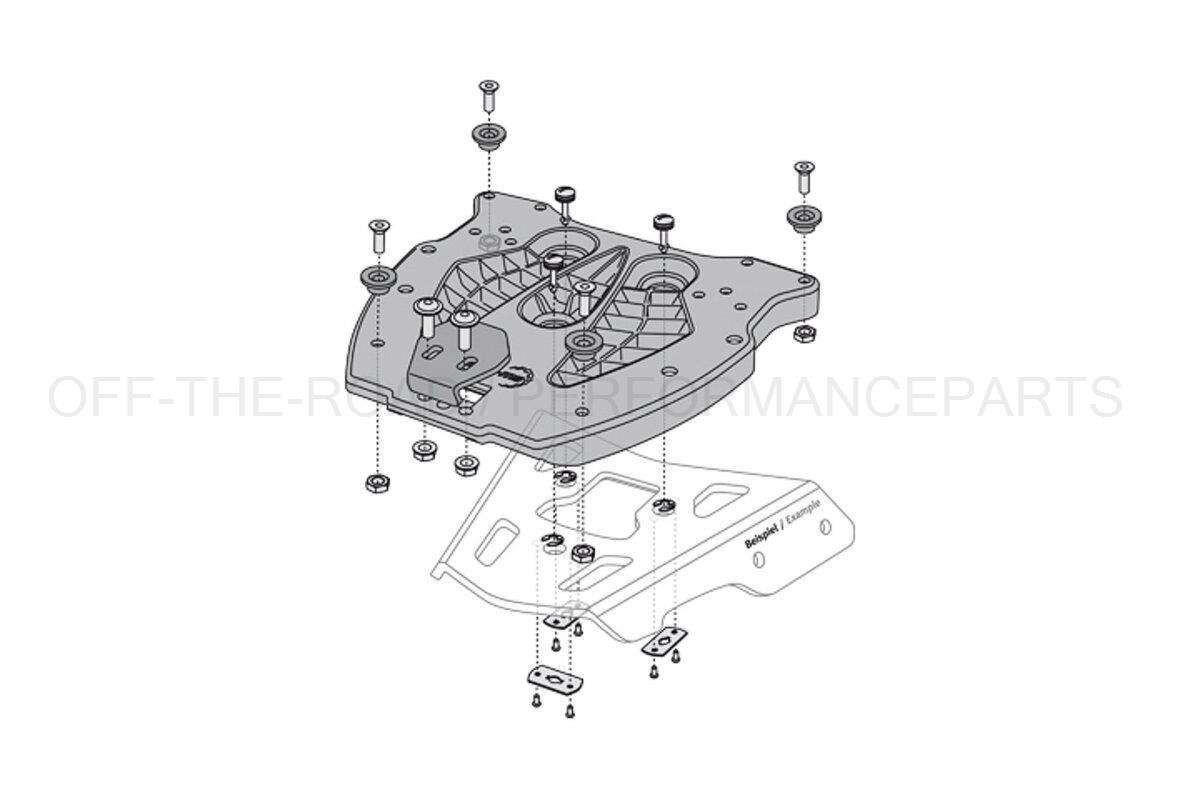 sw-motech ALU-RACKとAdapterPlateのセット ALU-RACK adapter kit for Givi Monokey top case - SW-MOTECH