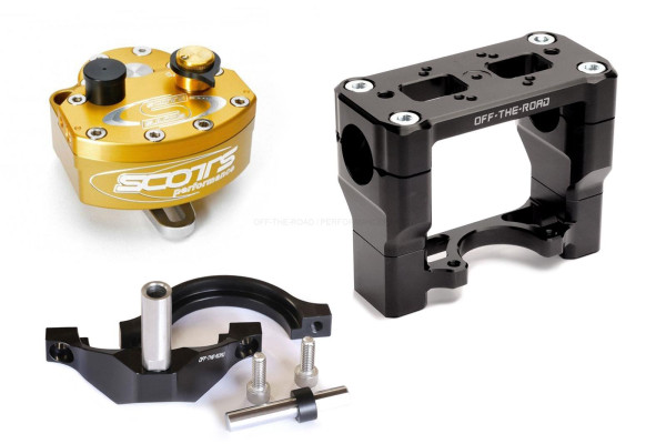Lenkungsdämper Kit Scotts/OTR Yamaha Tenere 700, Lenkerklemmpaltte Rally